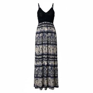 Target Black and Blue Patterned Maxi Dress